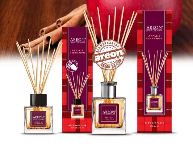Аромадифузор Areon Home Perfume Tartan Apple Cinnamon 150ml HST04