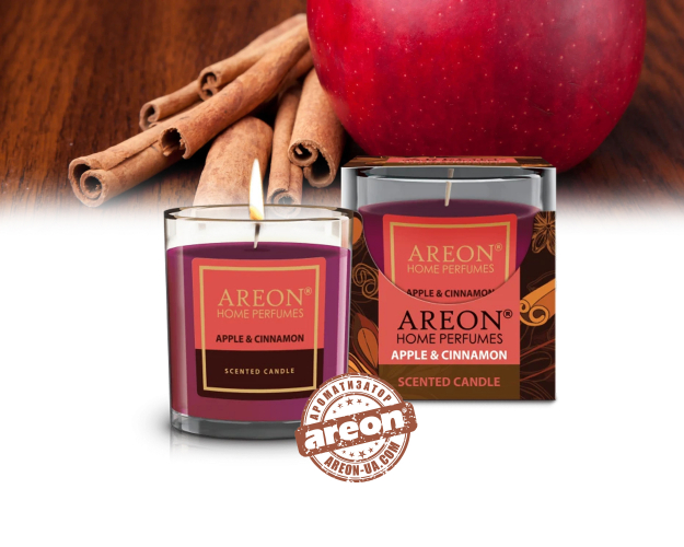 Ароматическая свеча Areon Apple & Cinnamon 120гр CR01