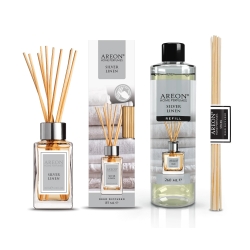 Набор ароматизаторов для дома средний Areon Home Perfumes Silver Linen 85+260мл
