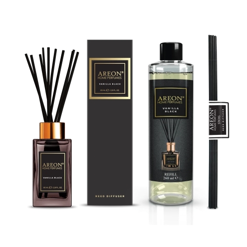 Набор ароматизаторов для дома средний Areon Home Perfumes Vanilla Black 85+260мл PSL03-CVE06