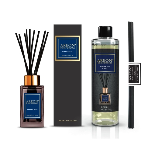 Набір ароматизаторів для дому середній Areon Home Perfumes Premium Verano Azul 85+260мл PSL01-CVE04