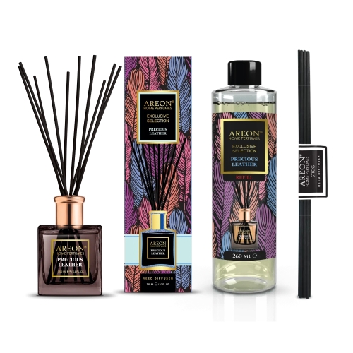 Набор ароматизаторов для дома большой Areon Home Perfumes Exclusive Precious Leather 150+260мл HPE02-CVE02