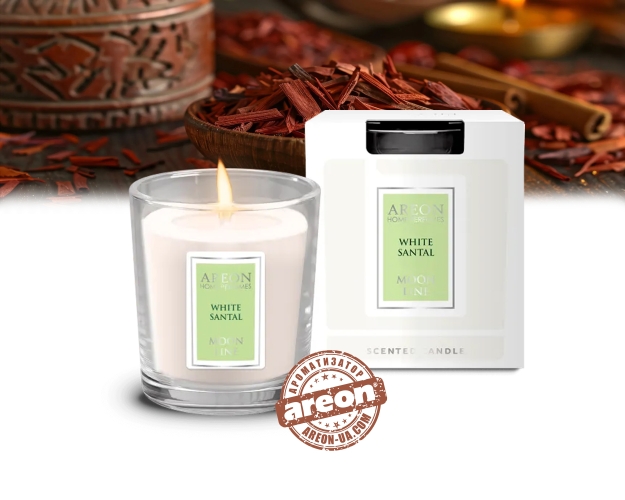 Ароматическая свеча Areon Home Perfumes Moon Line White Santal CML05
