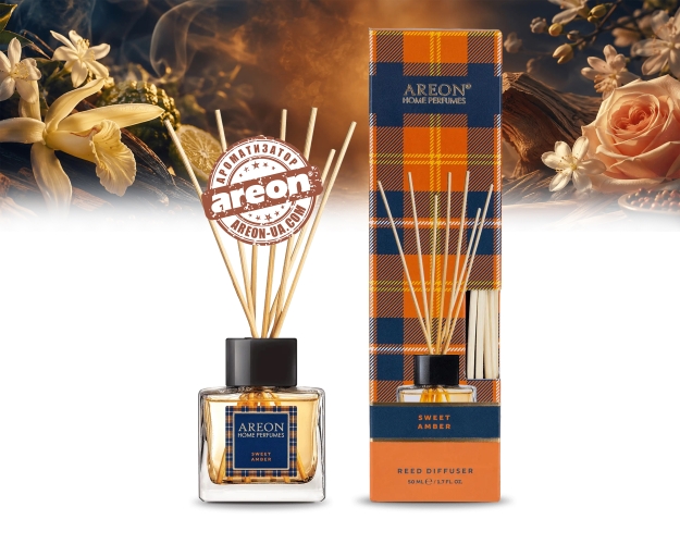 Аромадиффузор Areon Home Perfumes Tartan Sweet Amber 50ml RHЕ05